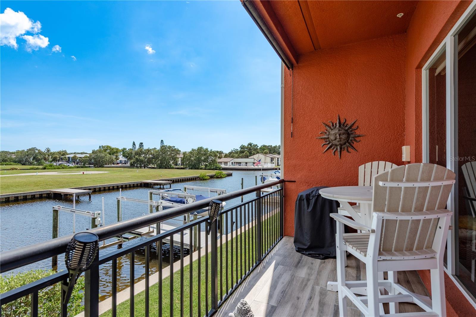 Main Level Balcony viewing your dock and boat lift!
