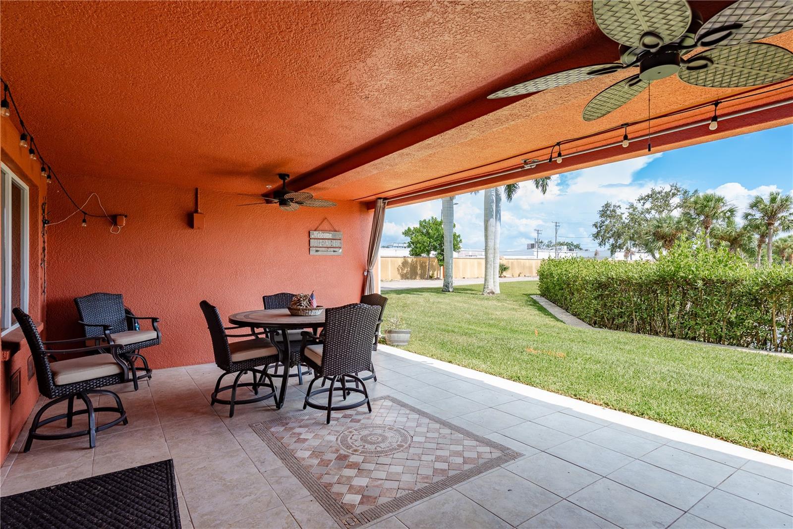Ground Floor Patio with custom tile inlay
