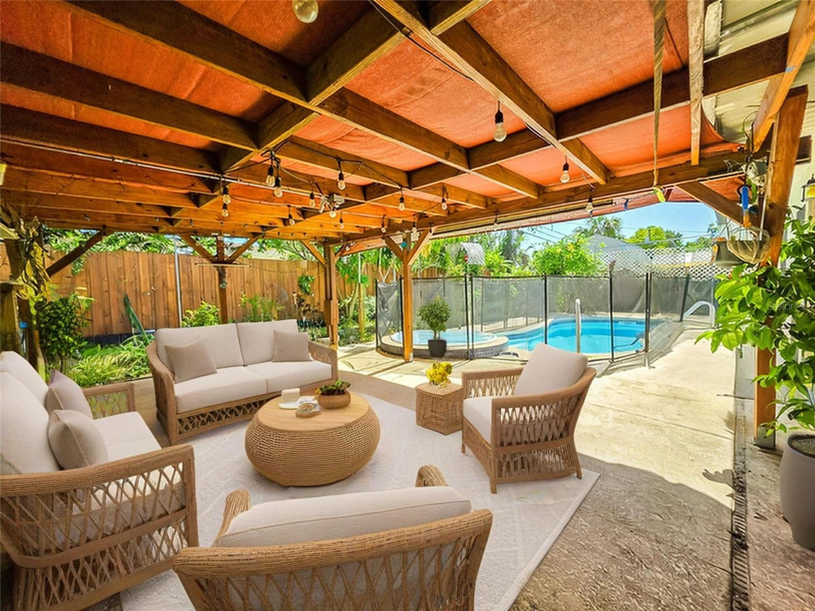 Covered Patio - Staged
