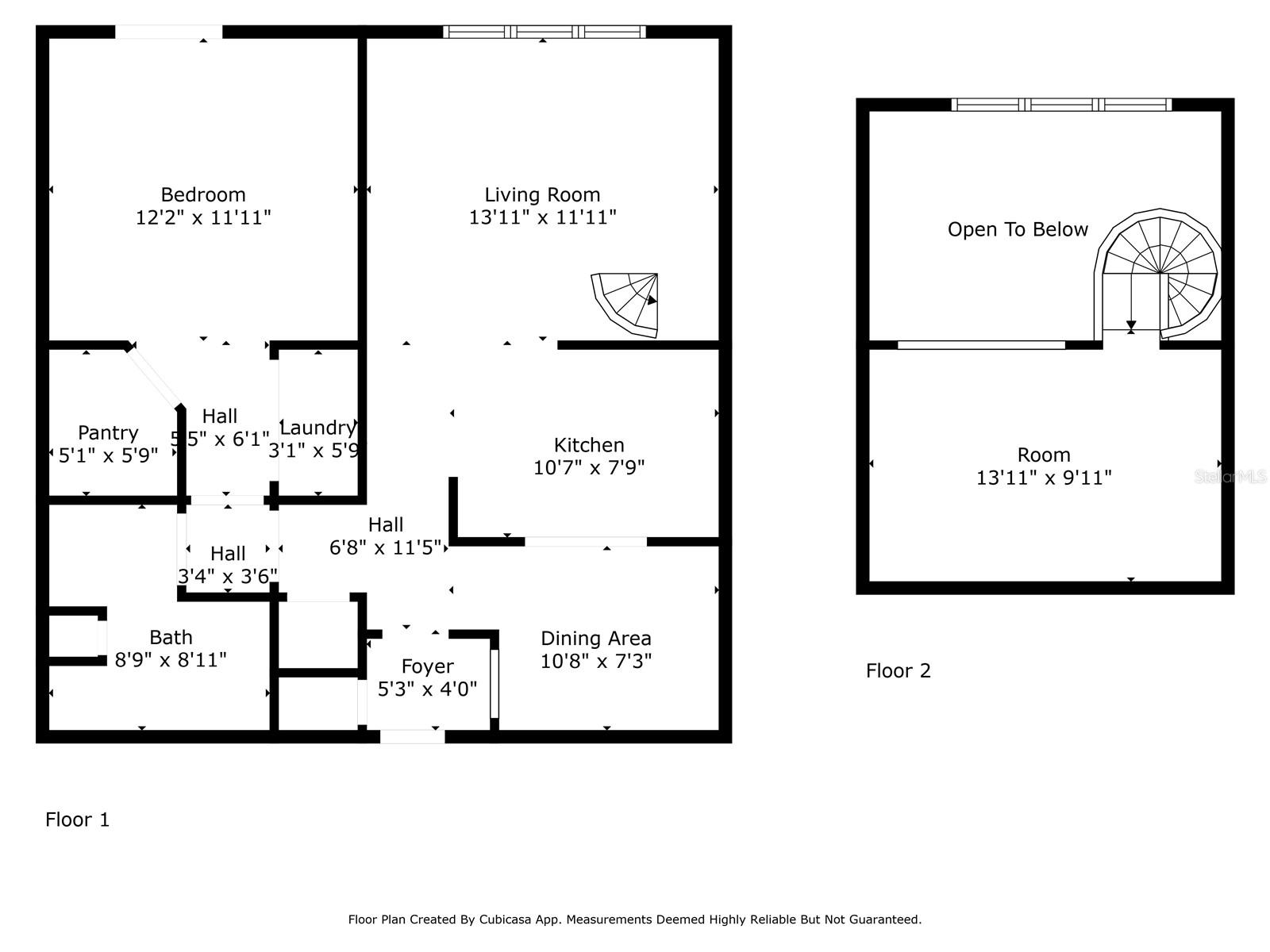 Upstairs and Downstairs Floorplans with Measurements