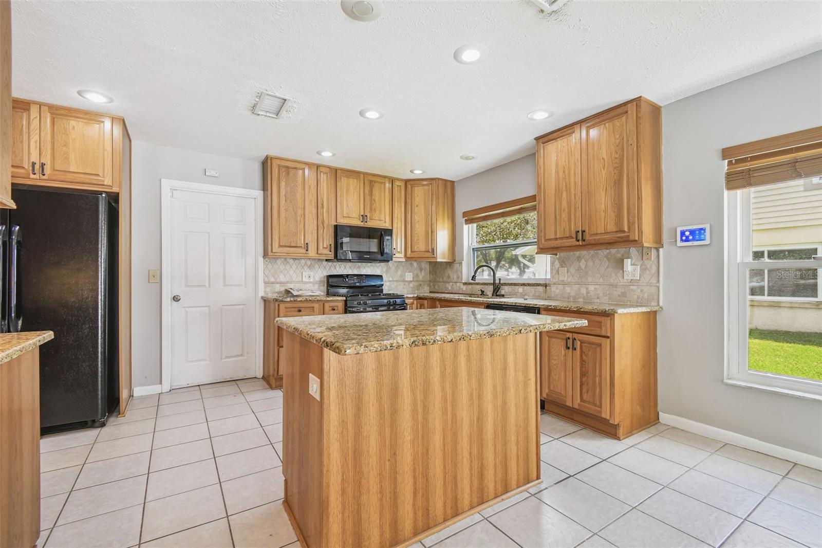 Kitchen has lots of storage