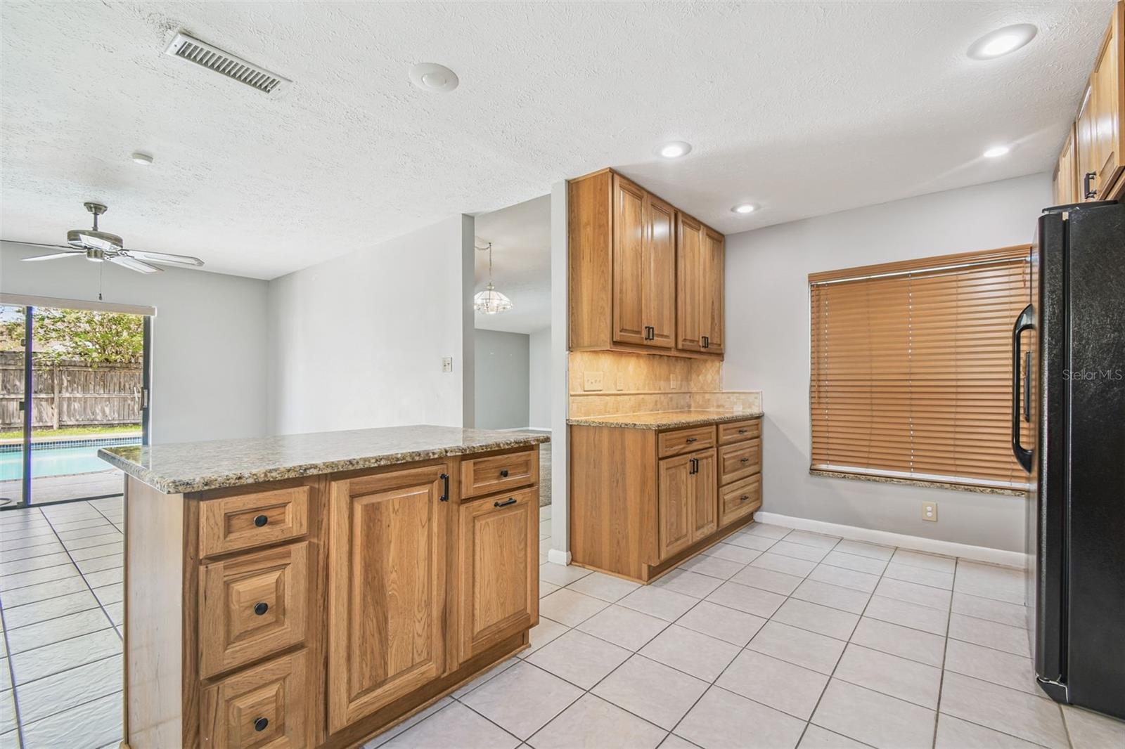 Kitchen w/view into the family room or dining area