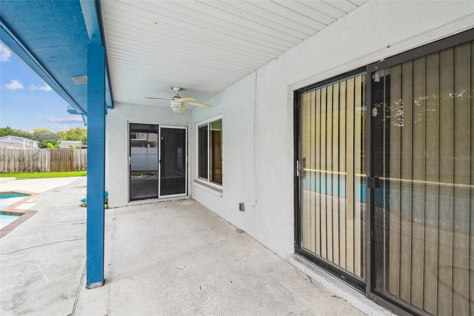 Covered patio area
