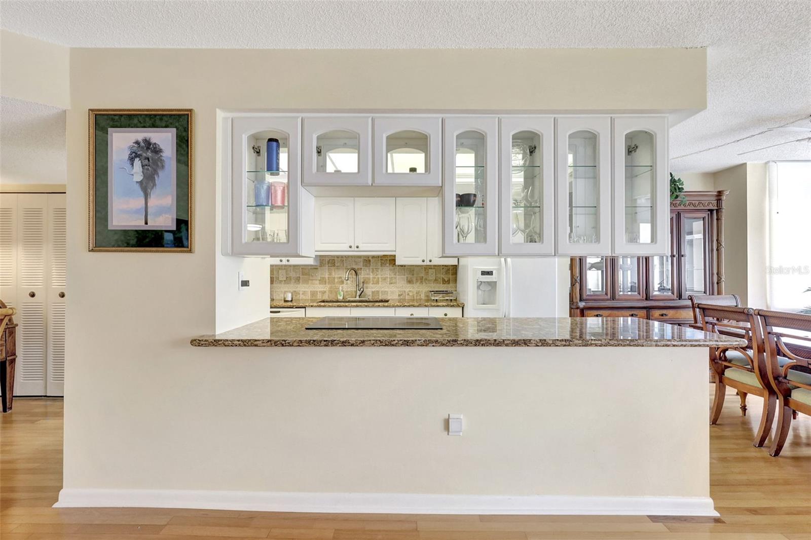 Working in this kitchen while entertaining is a snap.