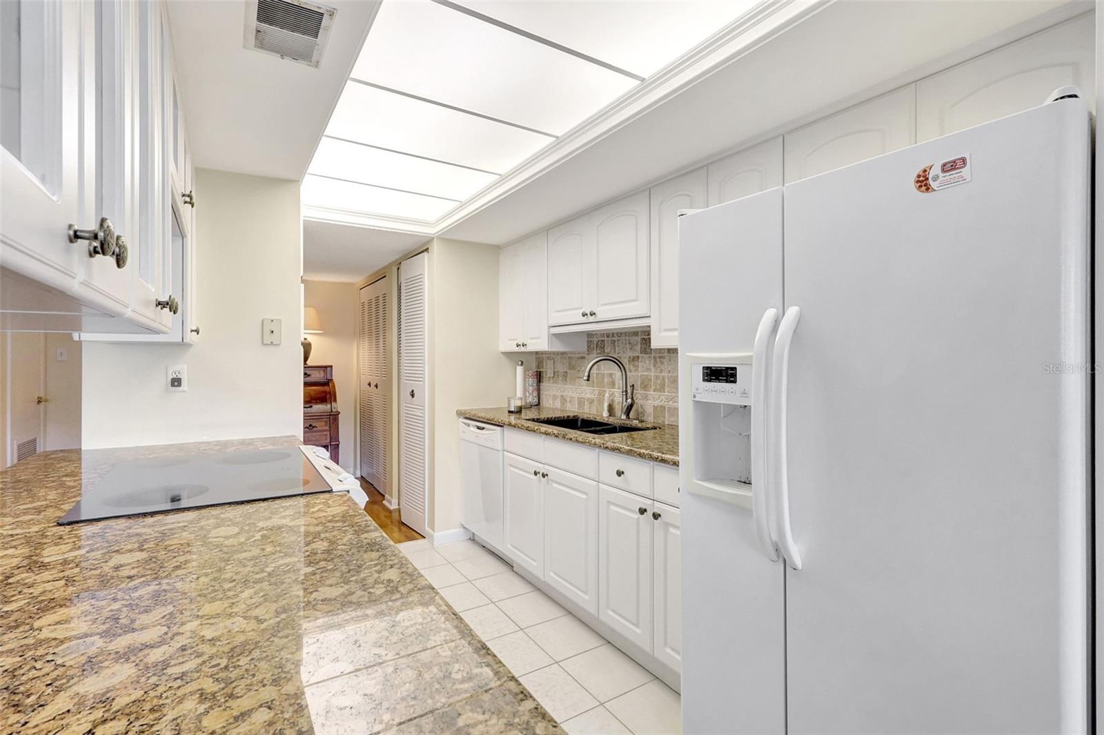 There is plenty of storage off the kitchen