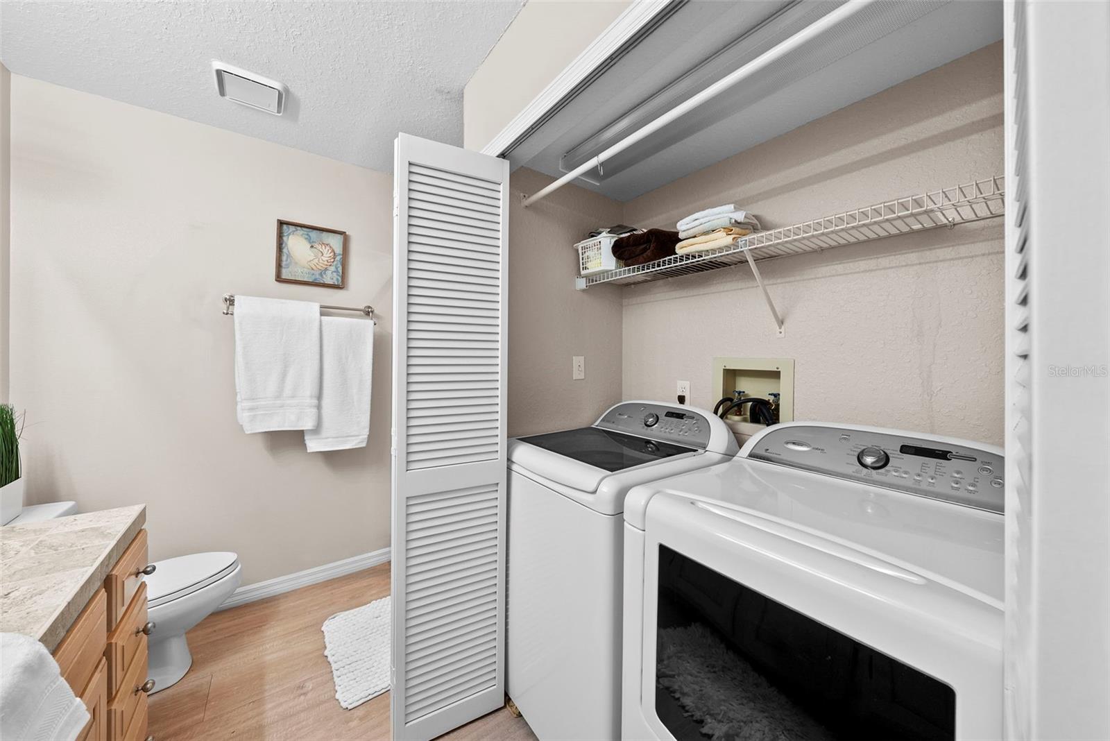 Guest bath and laundry closet