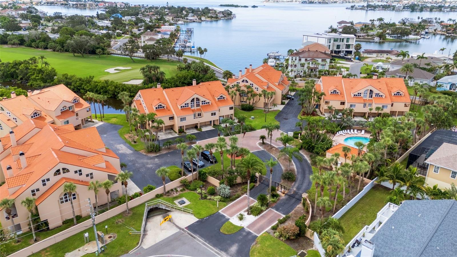 Aerial of gated community