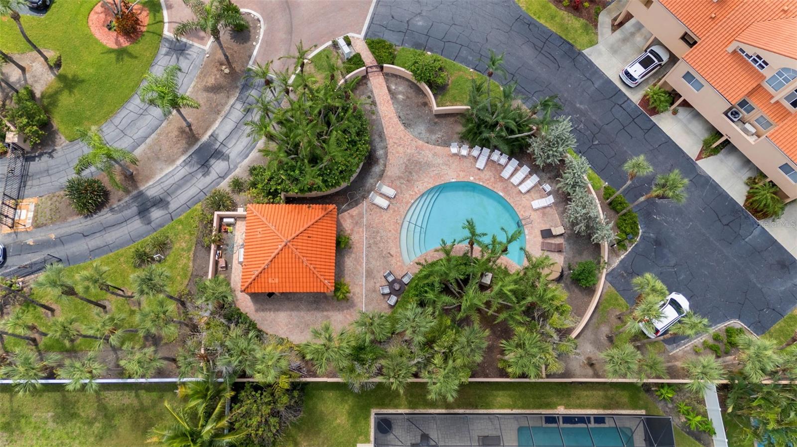 Aerial of gated community