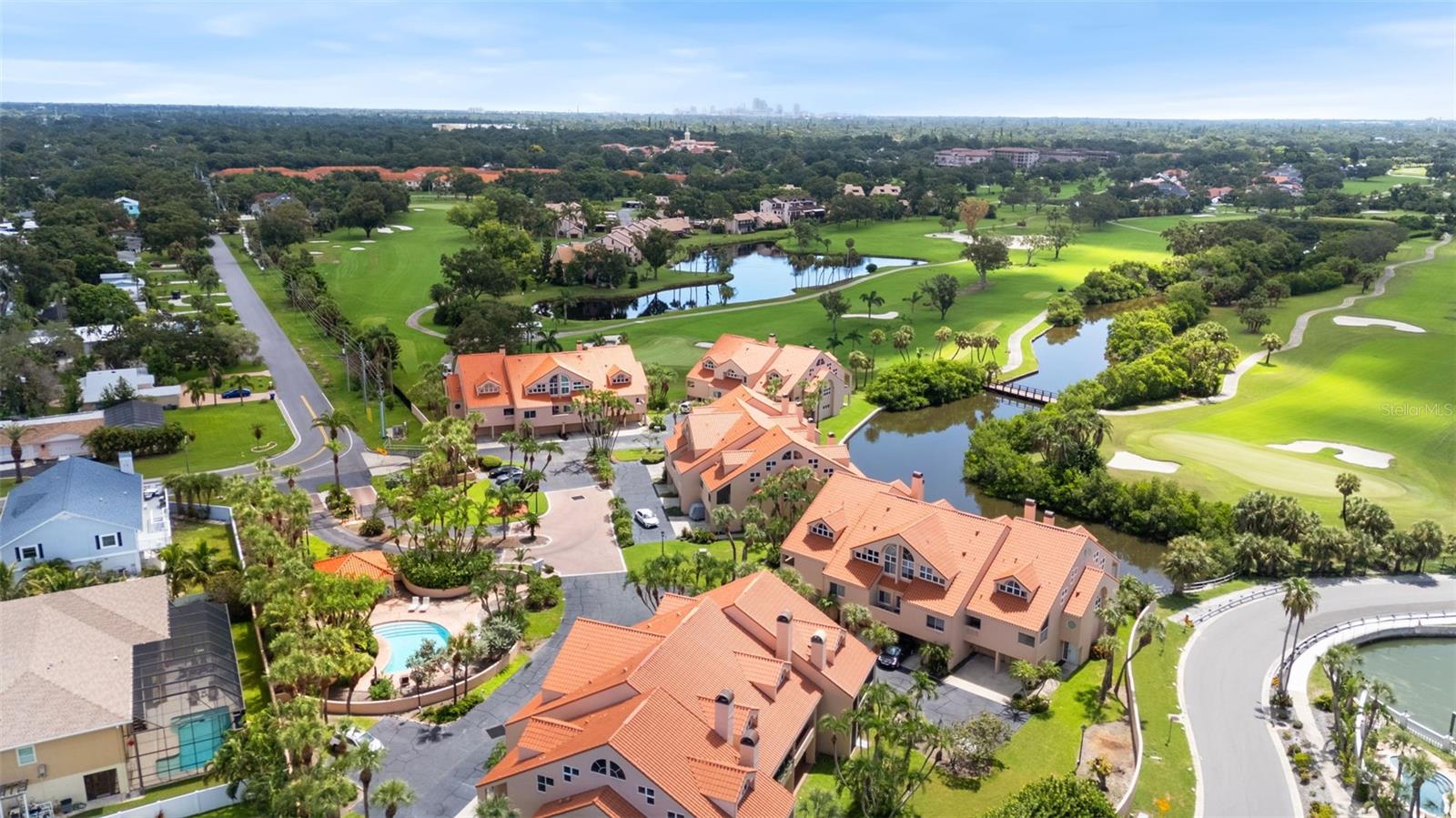 Aerial of gated community