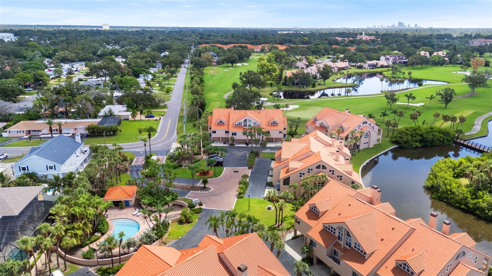 Aerial of gated community