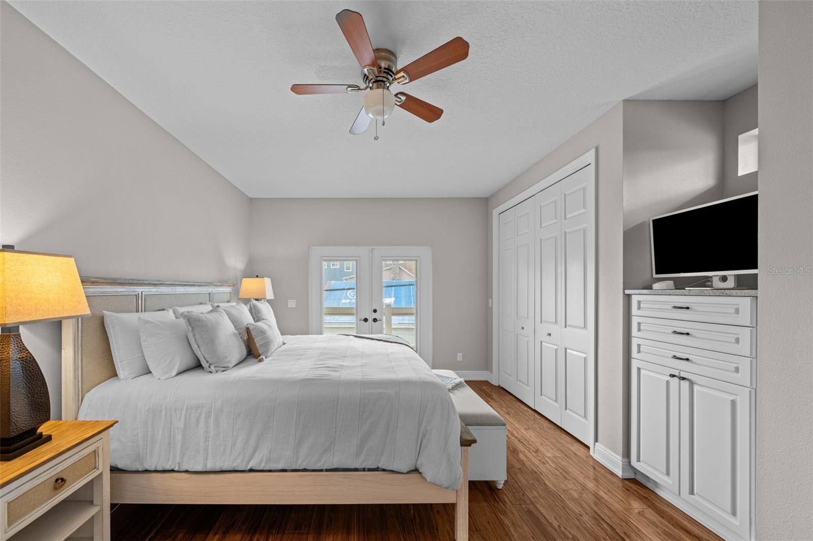 Primary Bedroom with French Doors to Porch