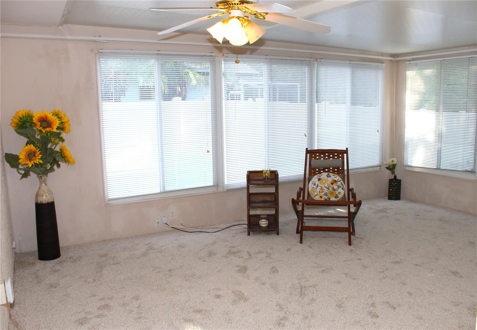 Florida room with new carpet