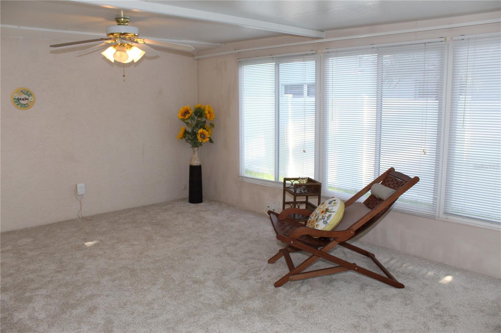 Florida room with new carpet