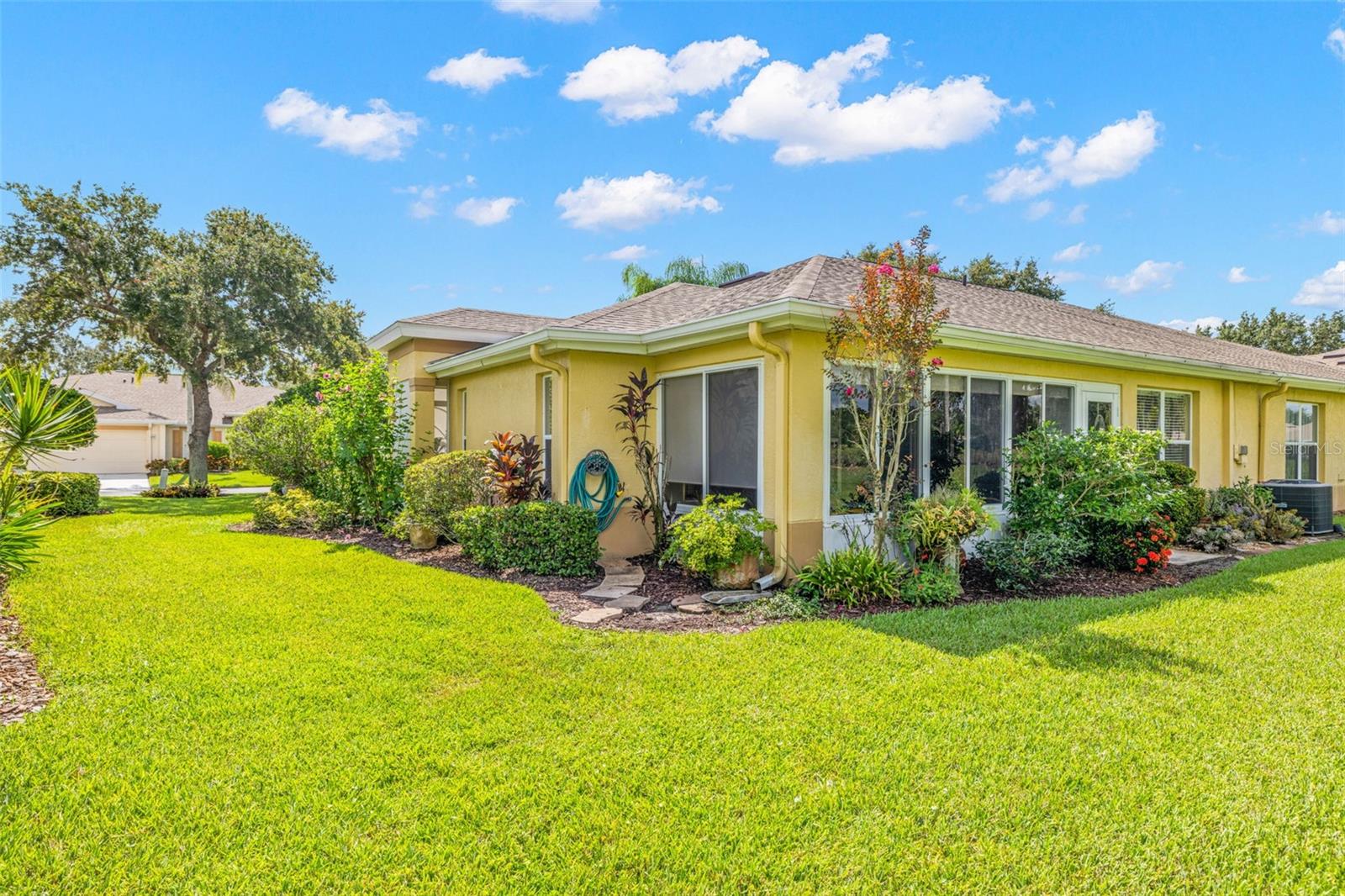 Beautifully landscaped rear of home