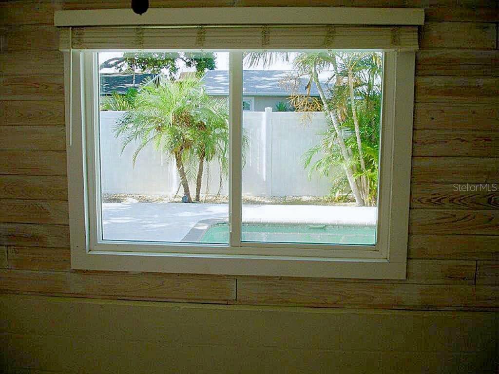 window overlooking pool