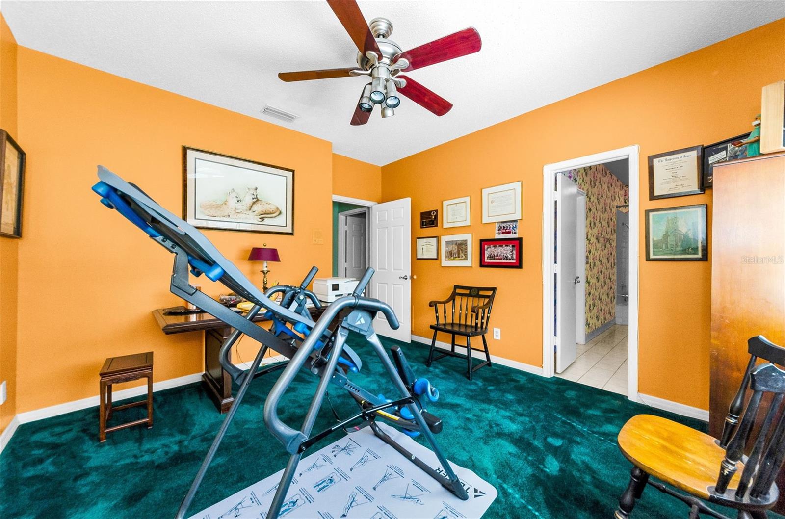 Bedroom 4 (as workout room) with ensuite bath and double closets!