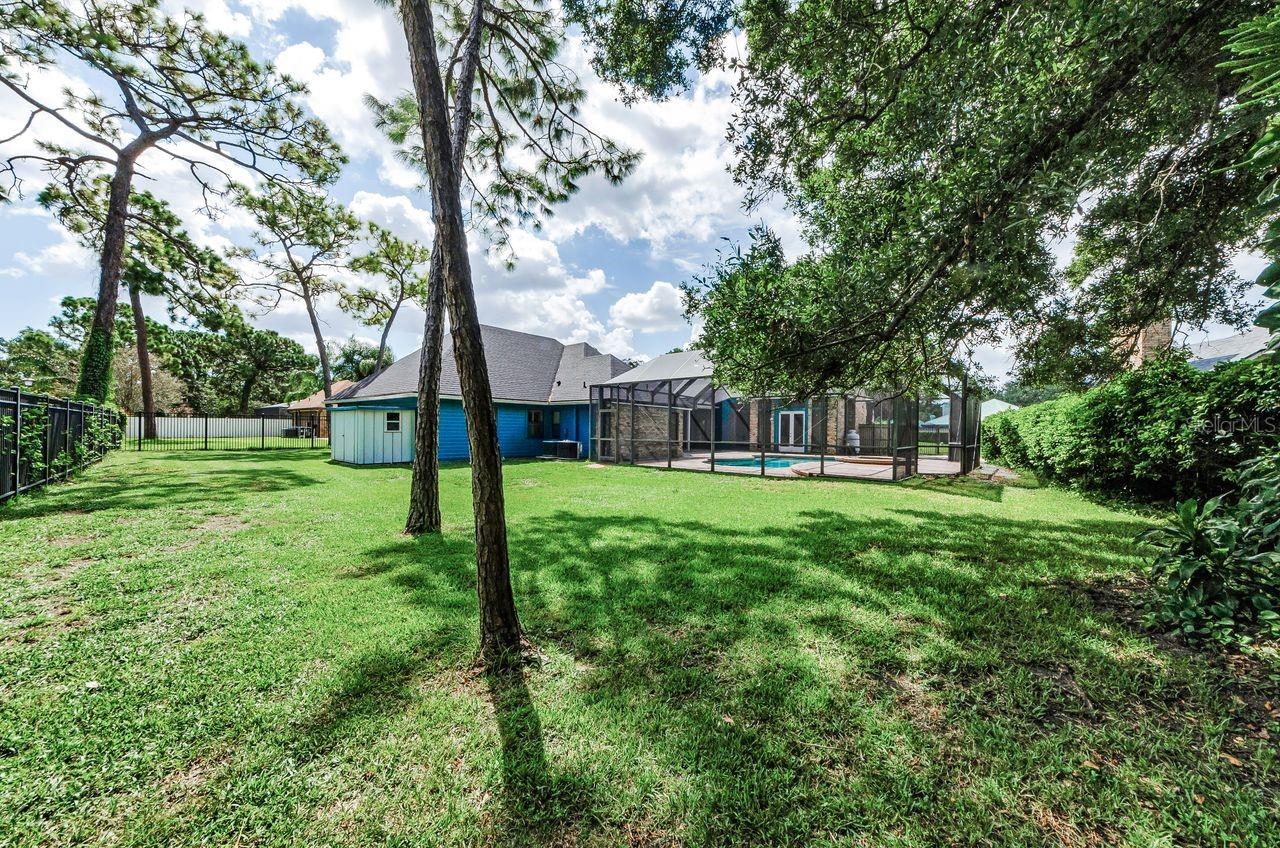 Looking towards the home from the back of the lot. No neighbors behind this home!