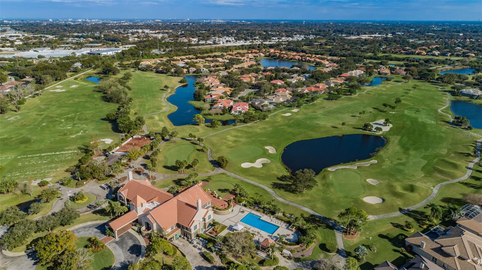 Looking southeast past the Bayou Club