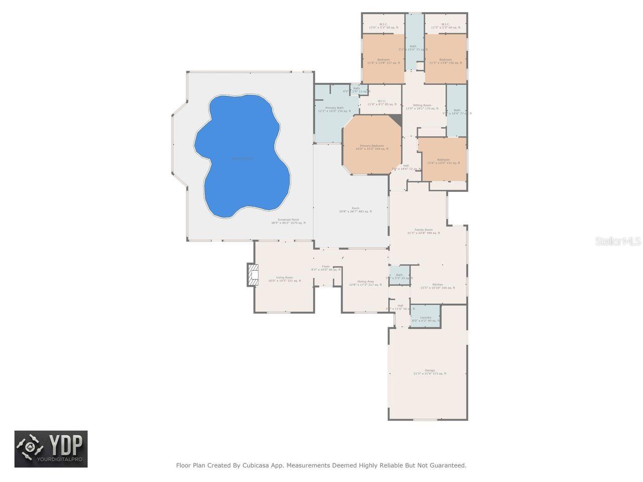 Floorplan, 10480 Longwood Drive 3144 sq. ft. air conditioned...
