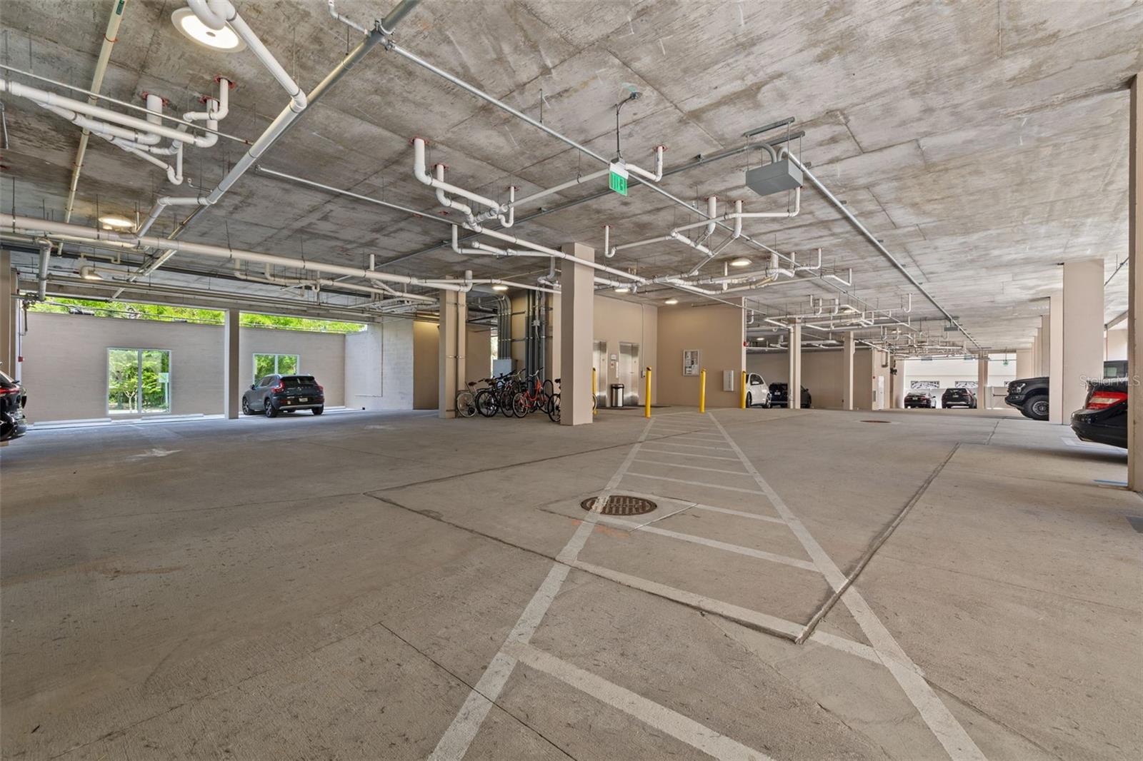 Gated Parking Garage under Building