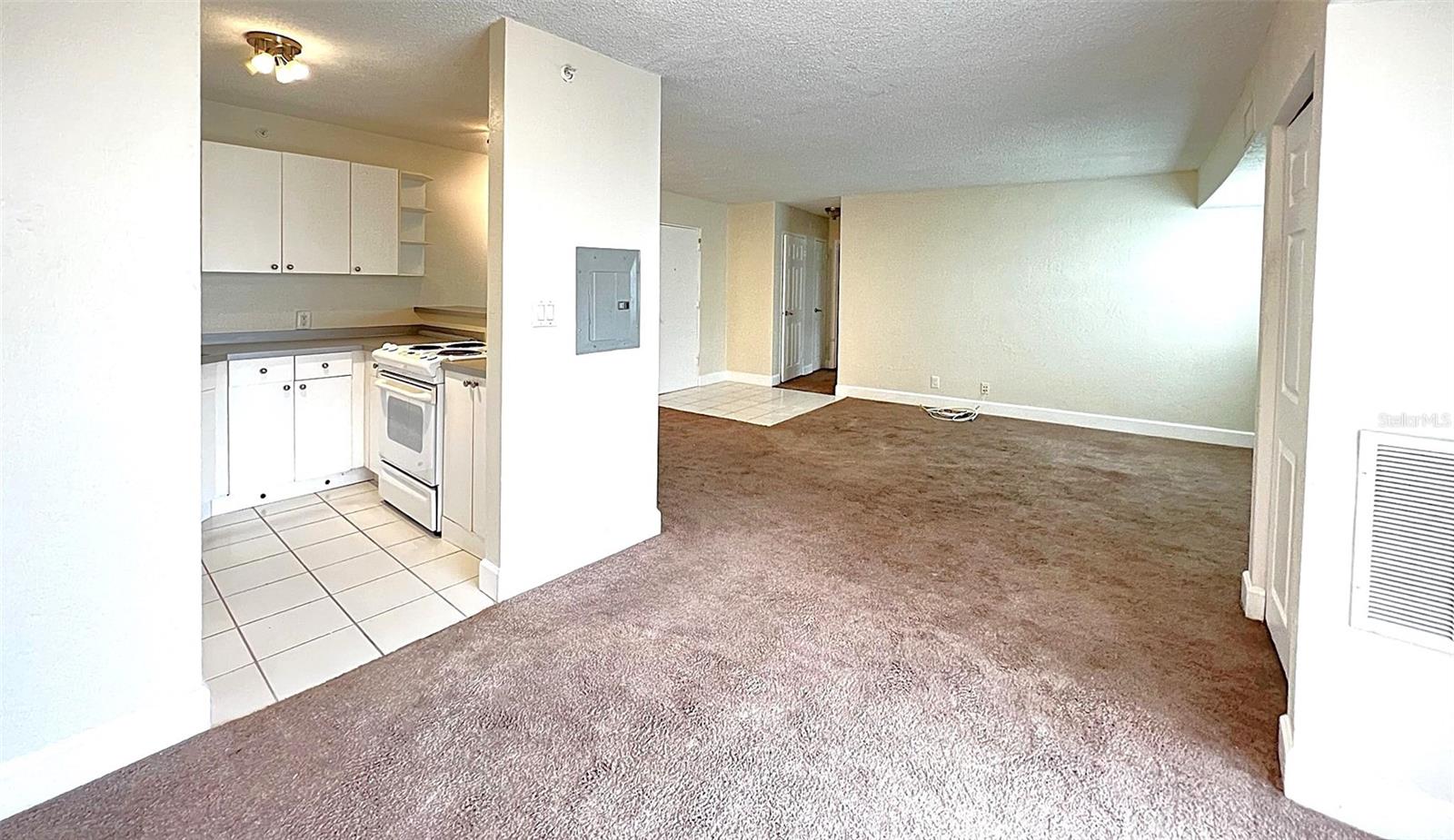Dining room, kitchen and living room