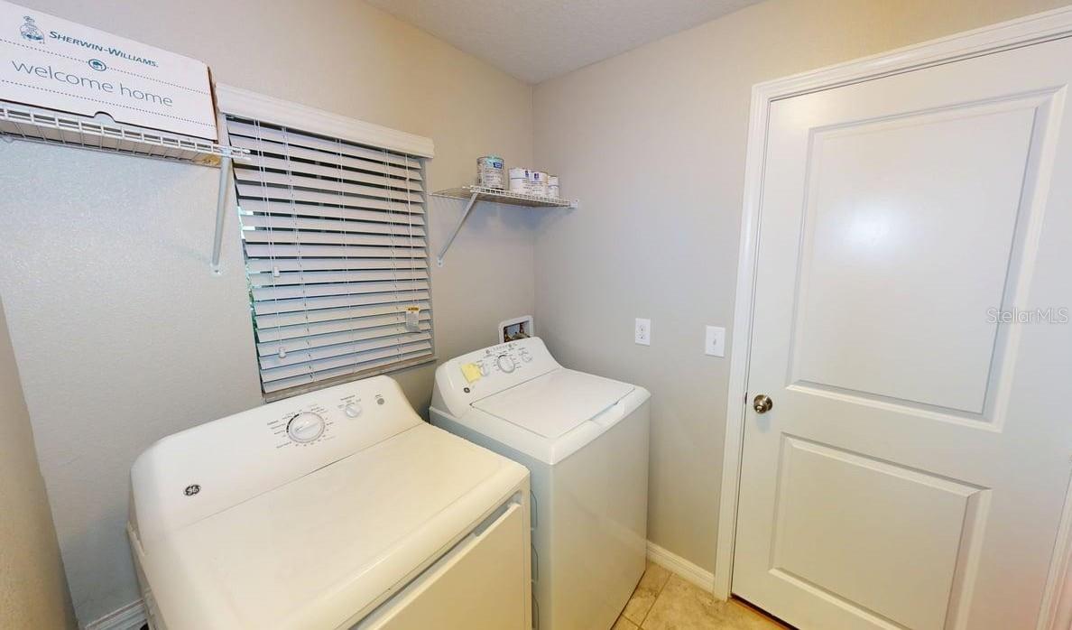 Laundry leading to garage