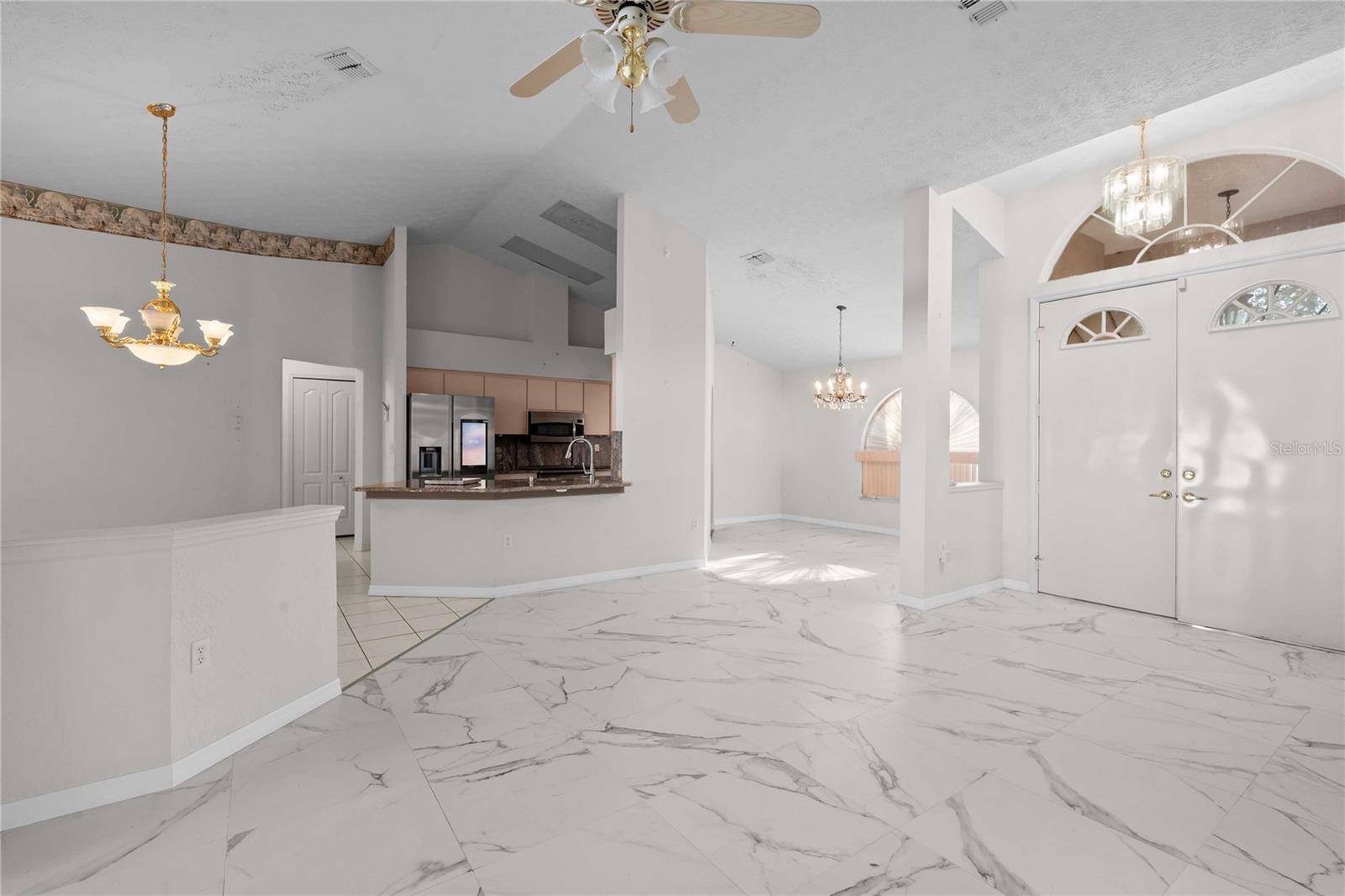 View of Living area/ Front door entrance