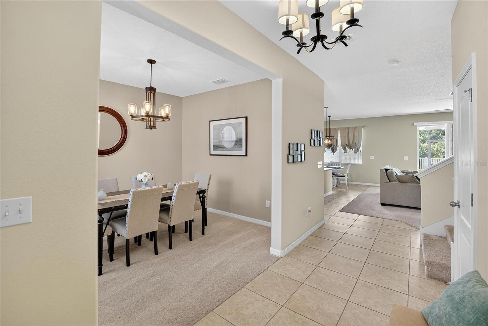 Entry foyer facing living