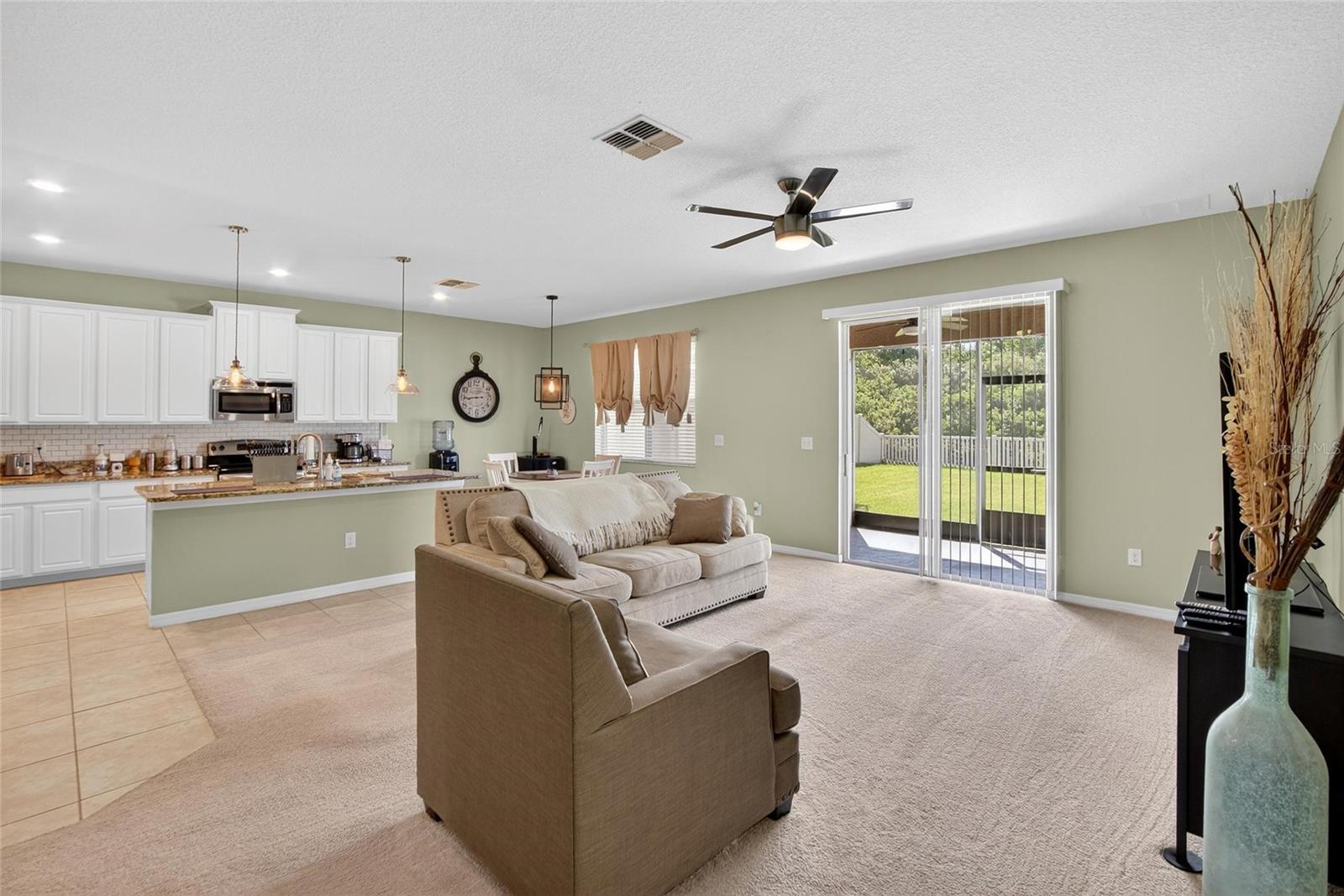 Living facing kitchen