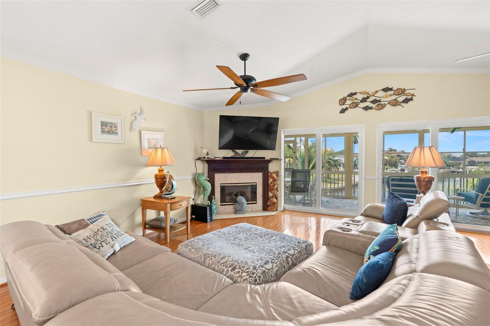 Living room with gas fireplace - top floor