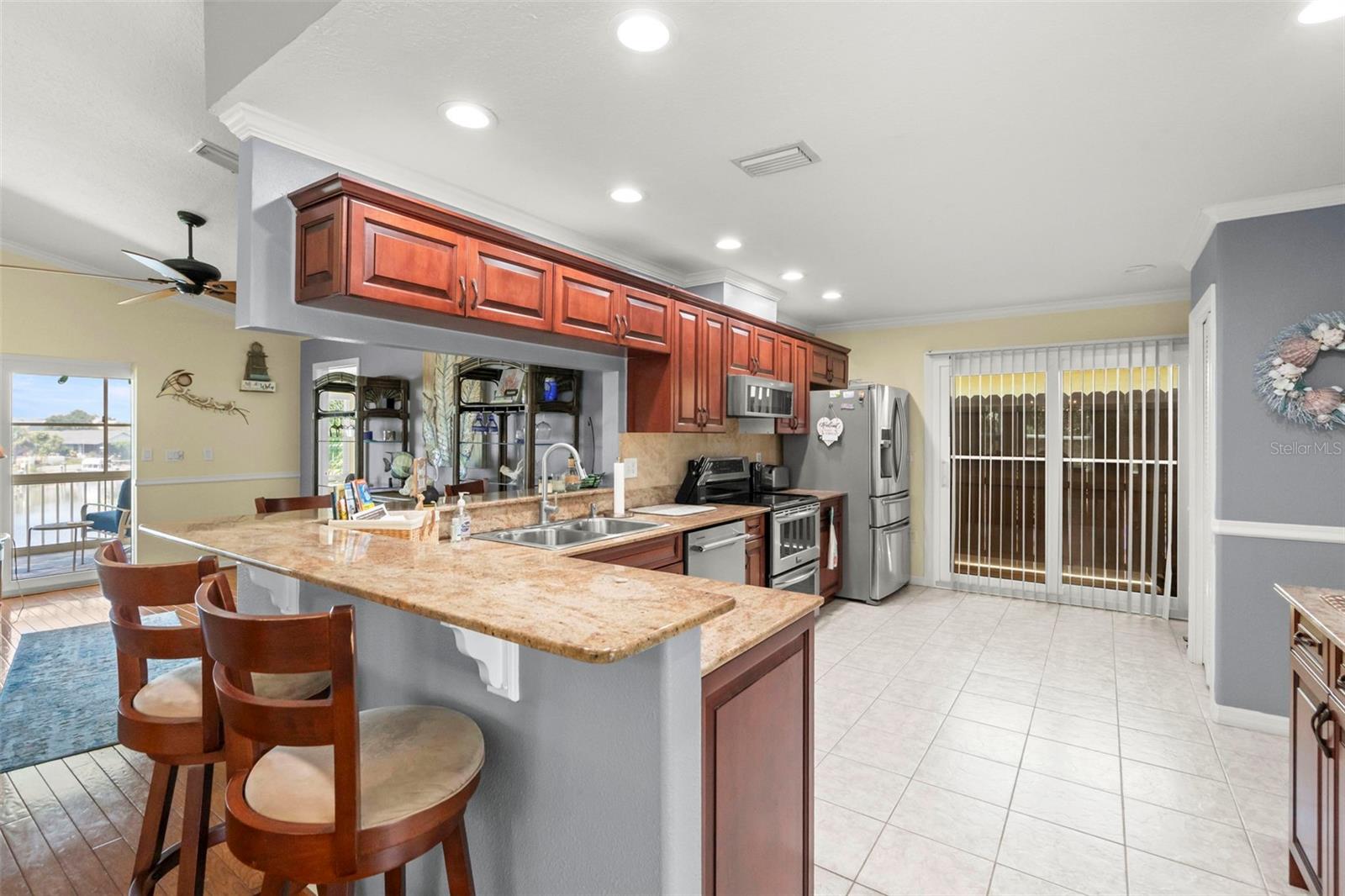 Kitchen - top floor (sliders lead to small deck for grilling)