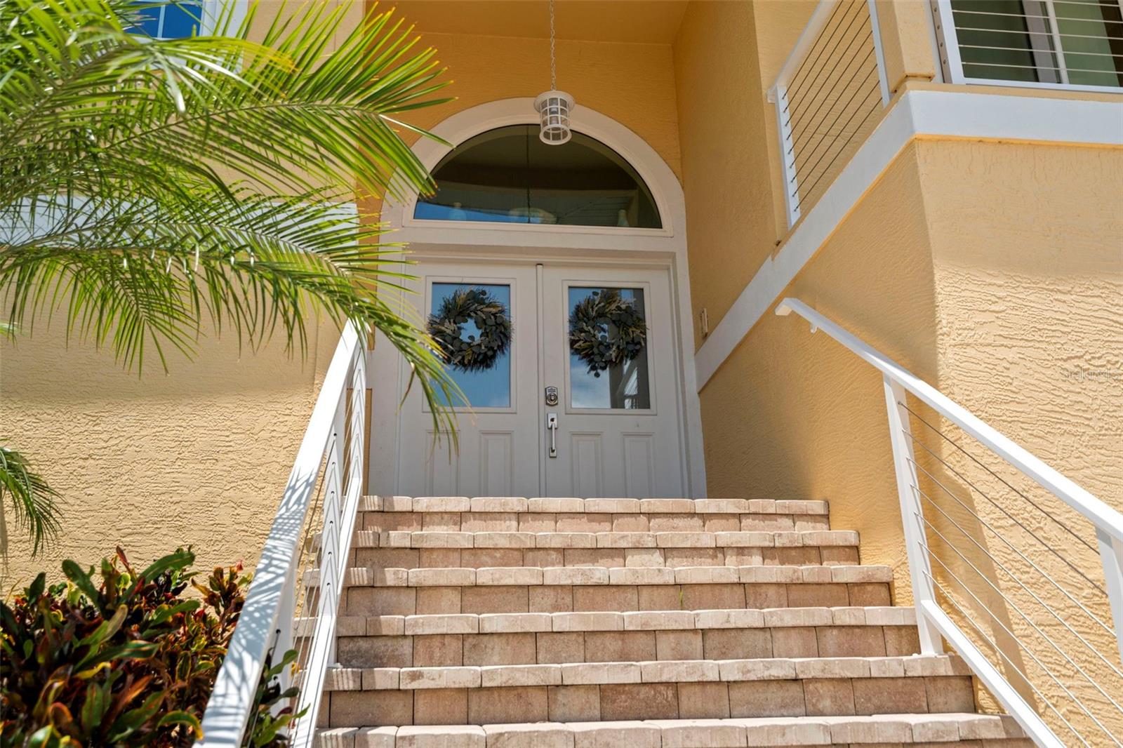 Entry steps to top floor living space