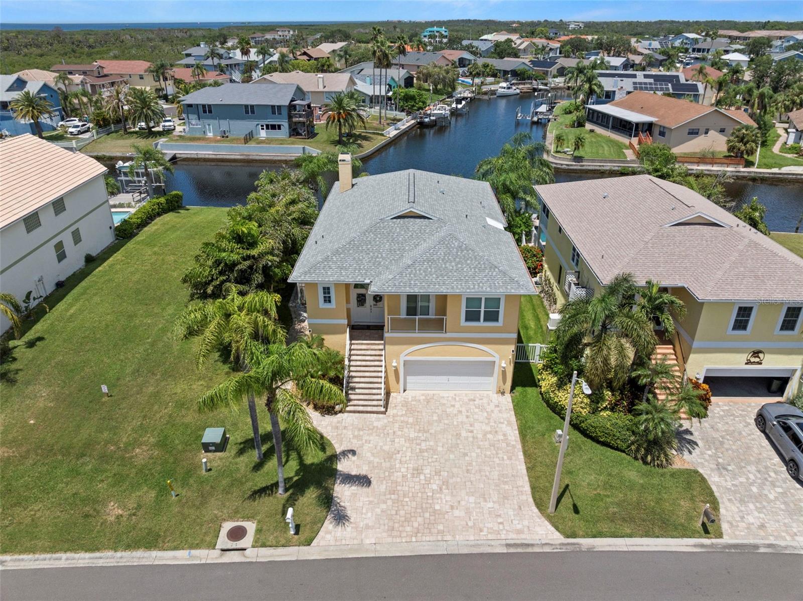 aerial view, front