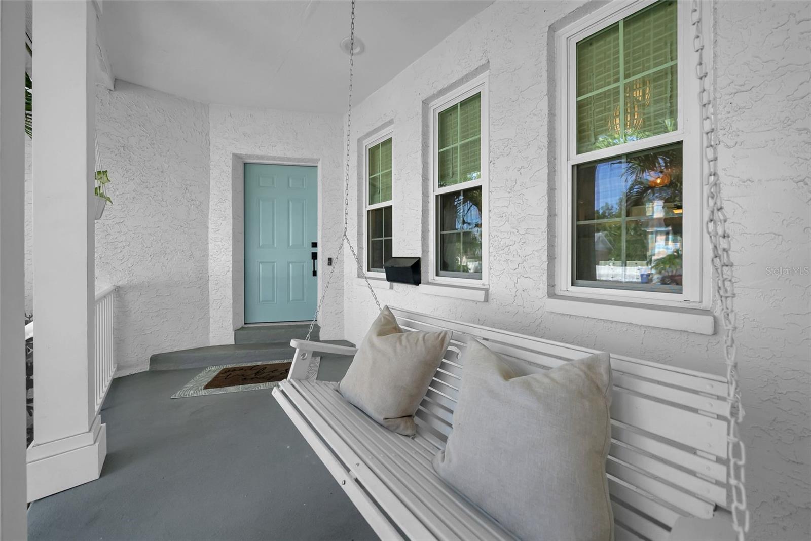 Covered Front Porch with  swing