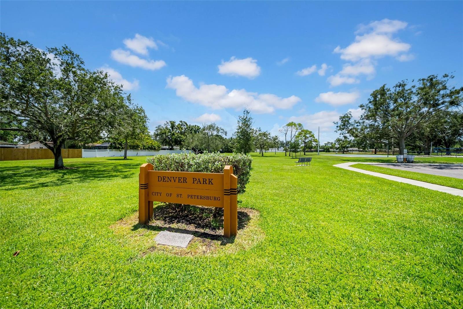 Denver Park- one of three parks in Shore Acres- this park offers pickleball/tennis courts, playground, volleyball courts and baseball field.