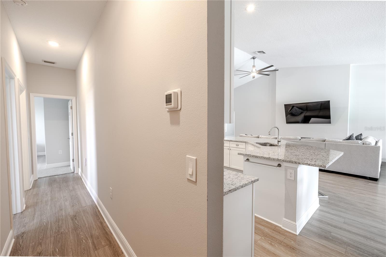 Hallway to 2nd & 3rd bedrooms & 2nd bathroom