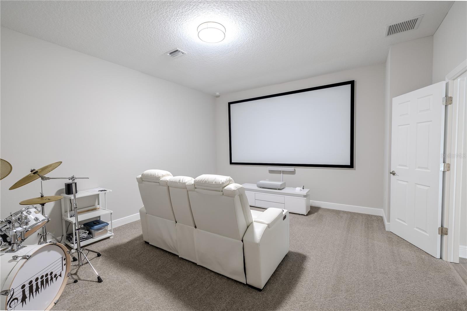 The media is your own private home theater complete with big screen is included and extra insulation to support sound control.