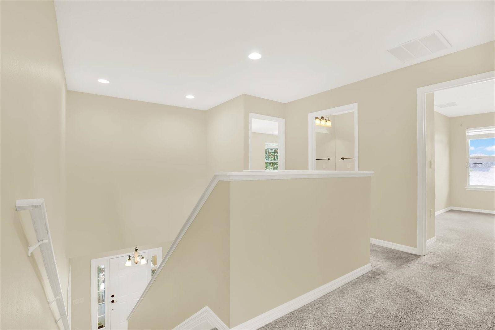 upstairs