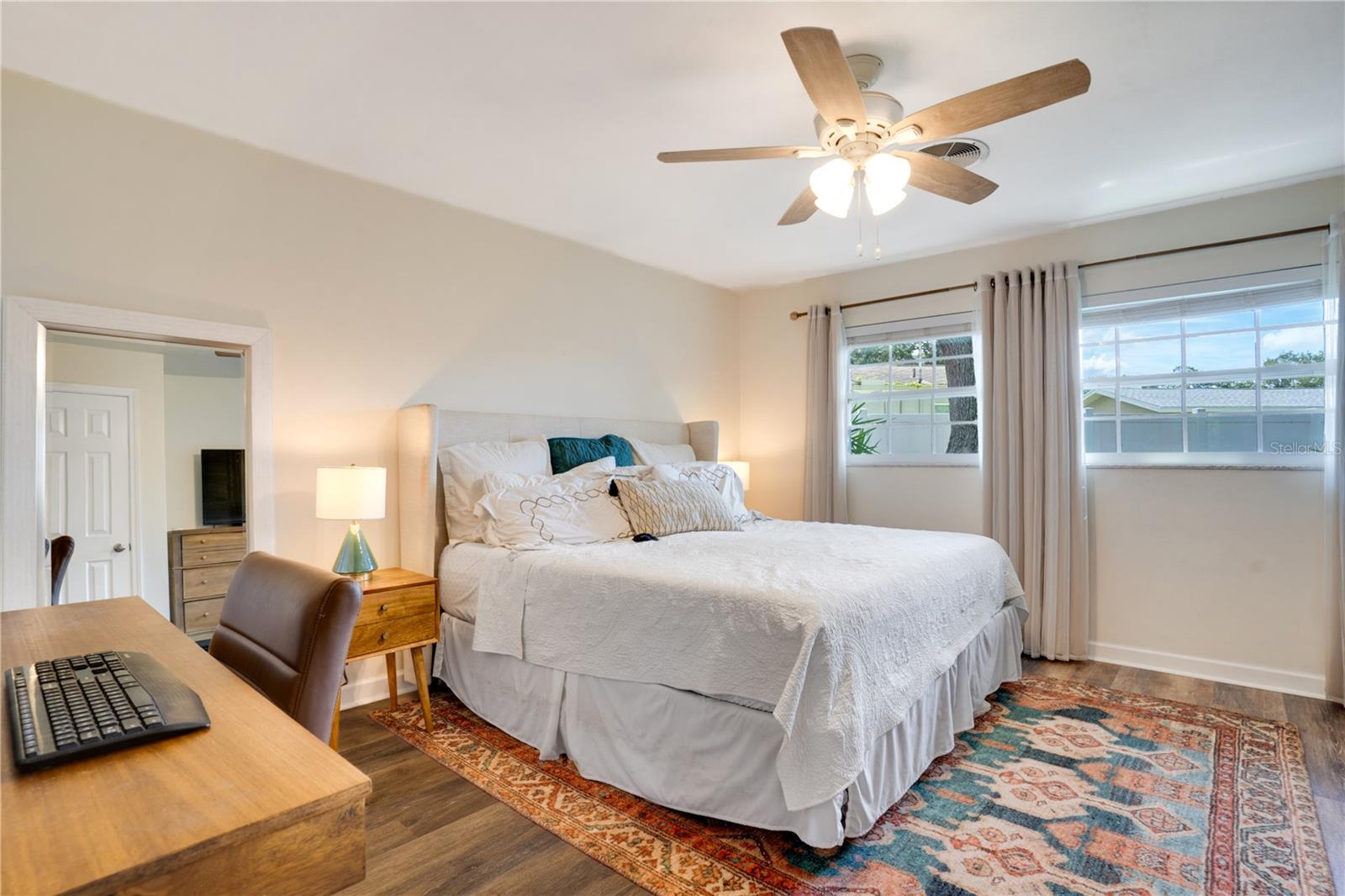 Primary bedroom will accommodate any size furniture