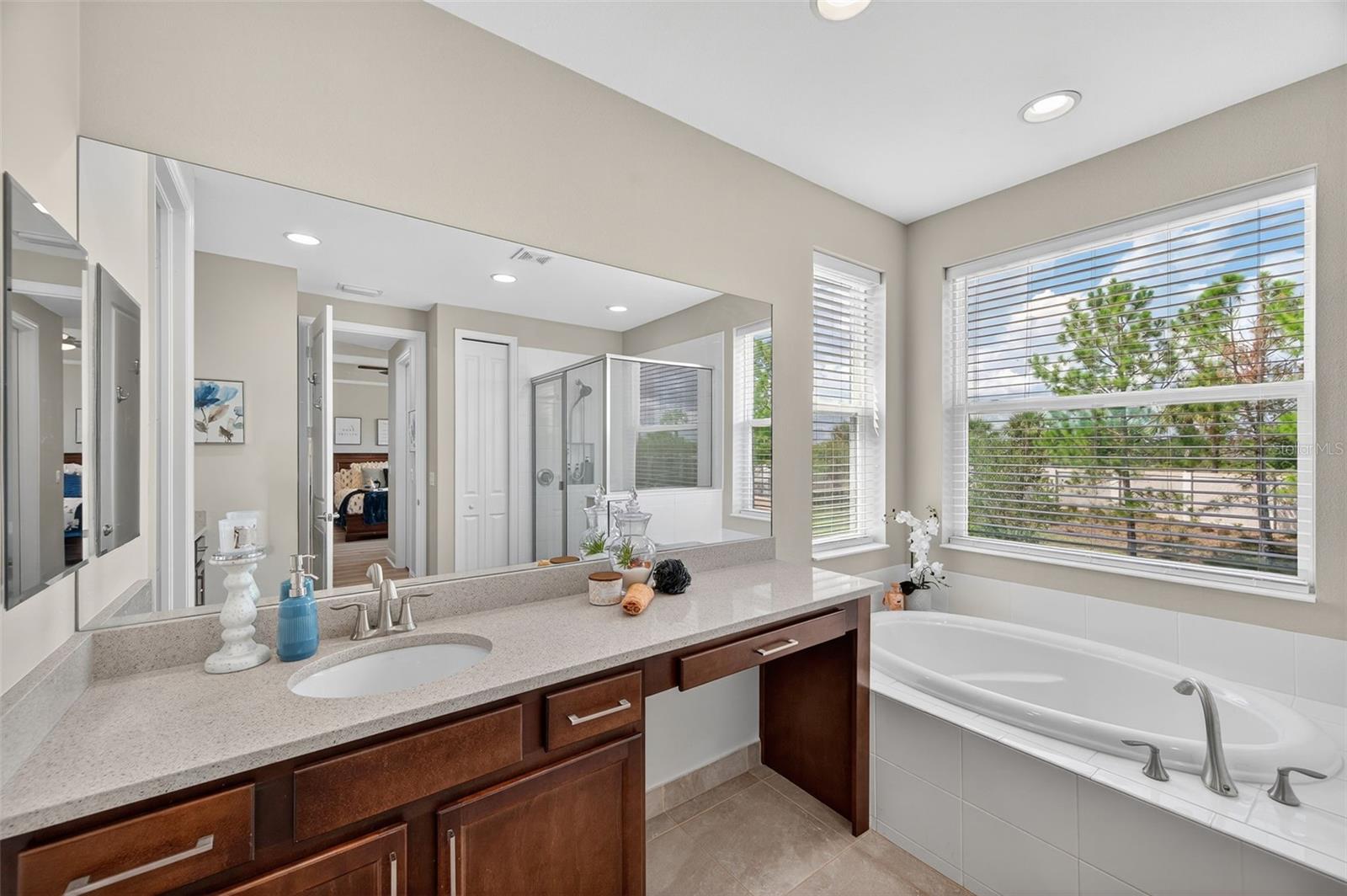 Primary Bathroom with Soaking Garden Tub