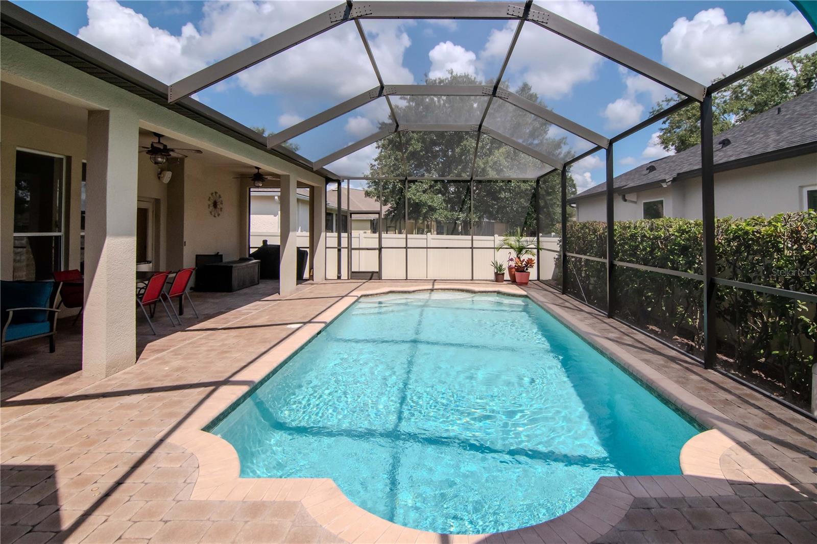 Pool and Cage, Pavered Deck, Covered/Screened and Pavered Rear Lanai