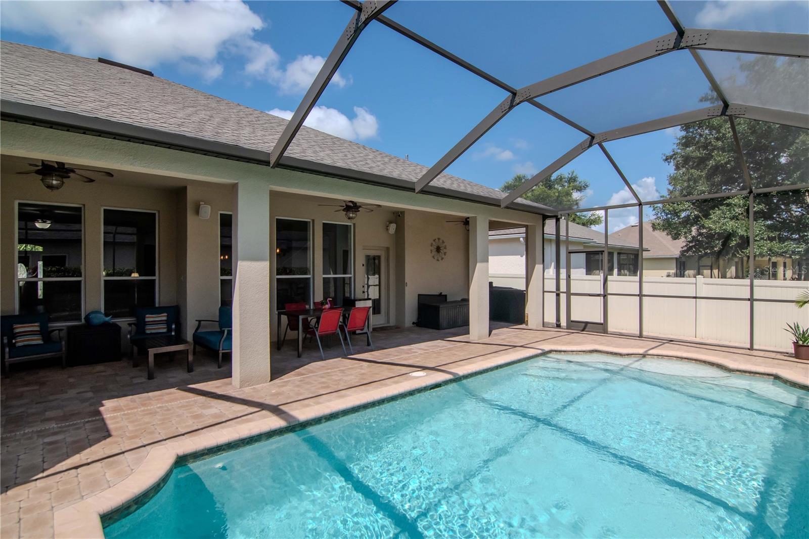 Pool and Cage, Pavered Deck, Covered & Screened Lanai