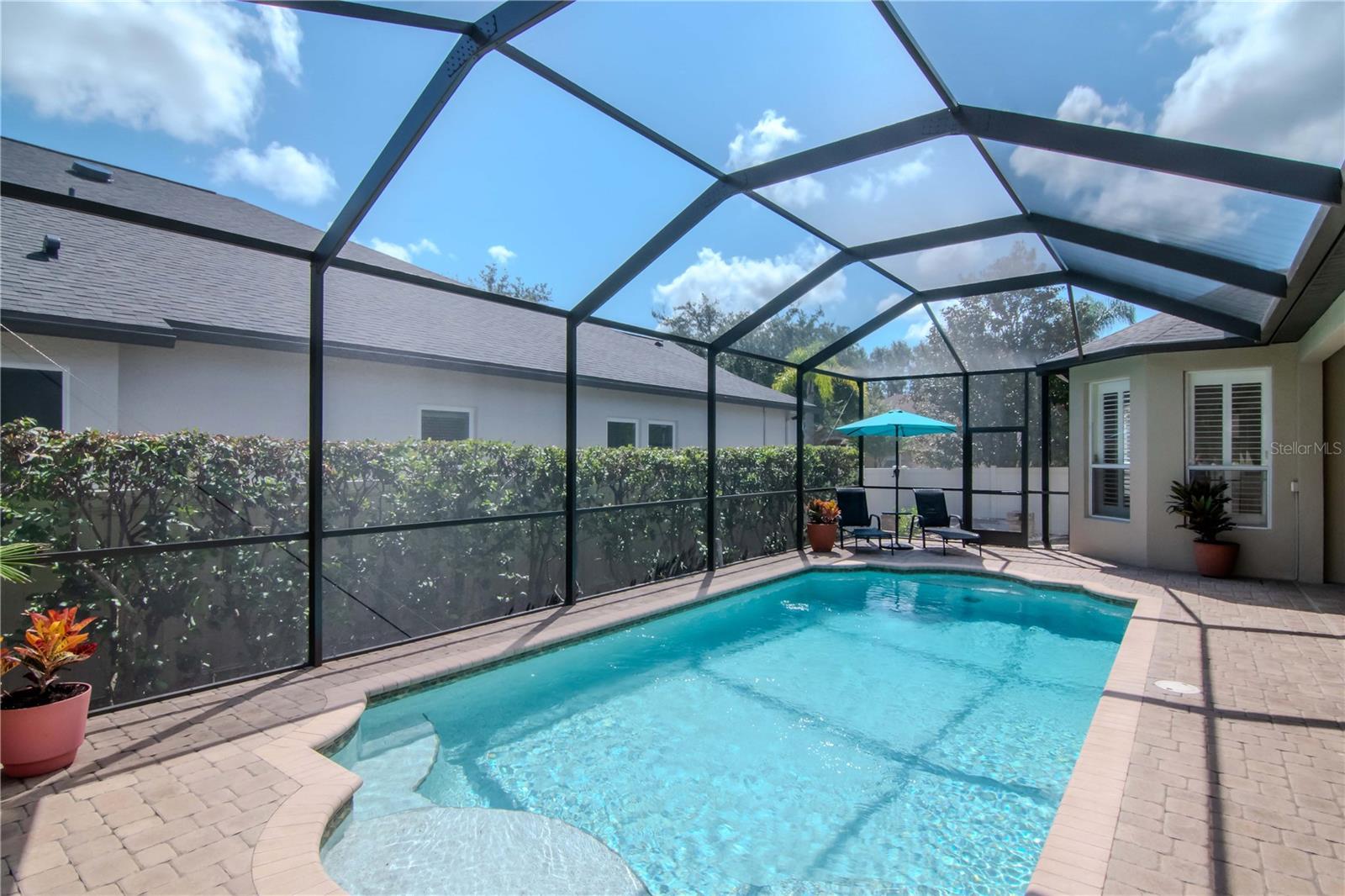 Pool and Cage, Pavered Deck