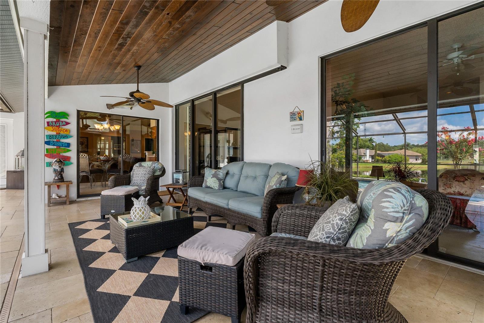 BEAUTIFUL WOOD SHIPLAP CEILING ON THE LANAI