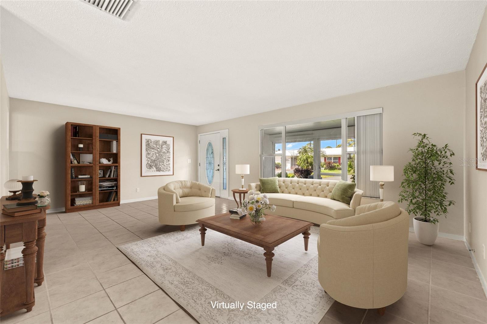 Virtually Staged. Living room. Excellent space for entertaining.