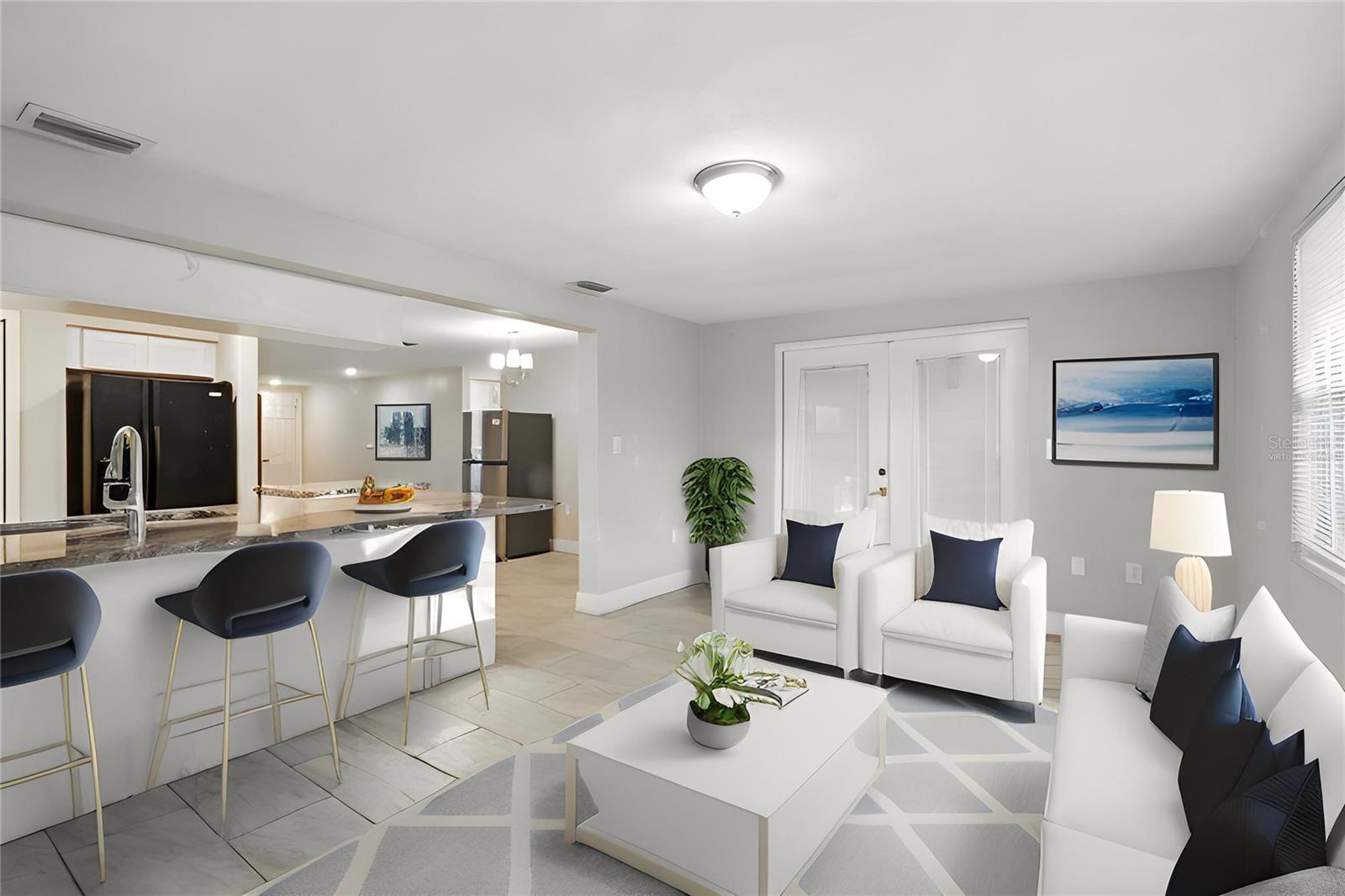 Family Room/Dinning area Virtually staged