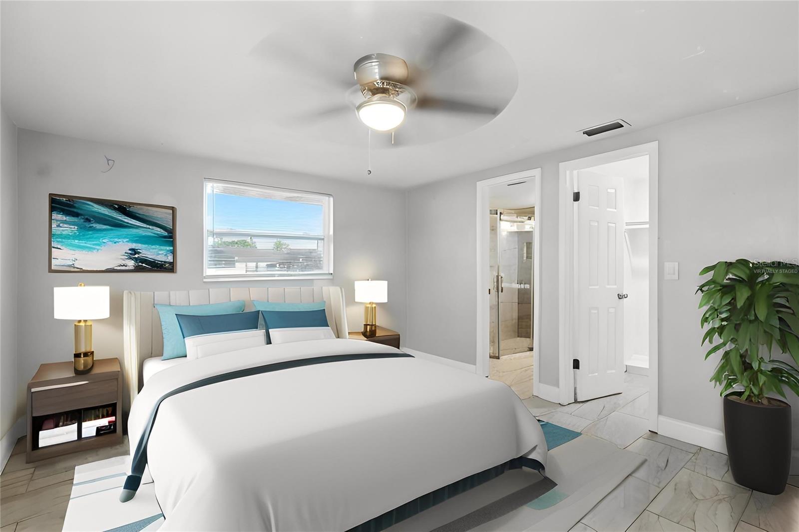 Primary Suite Virtually staged