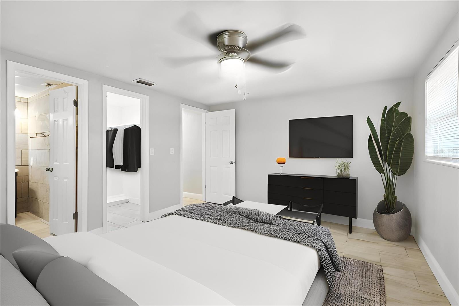 Primary Suite Virtually staged