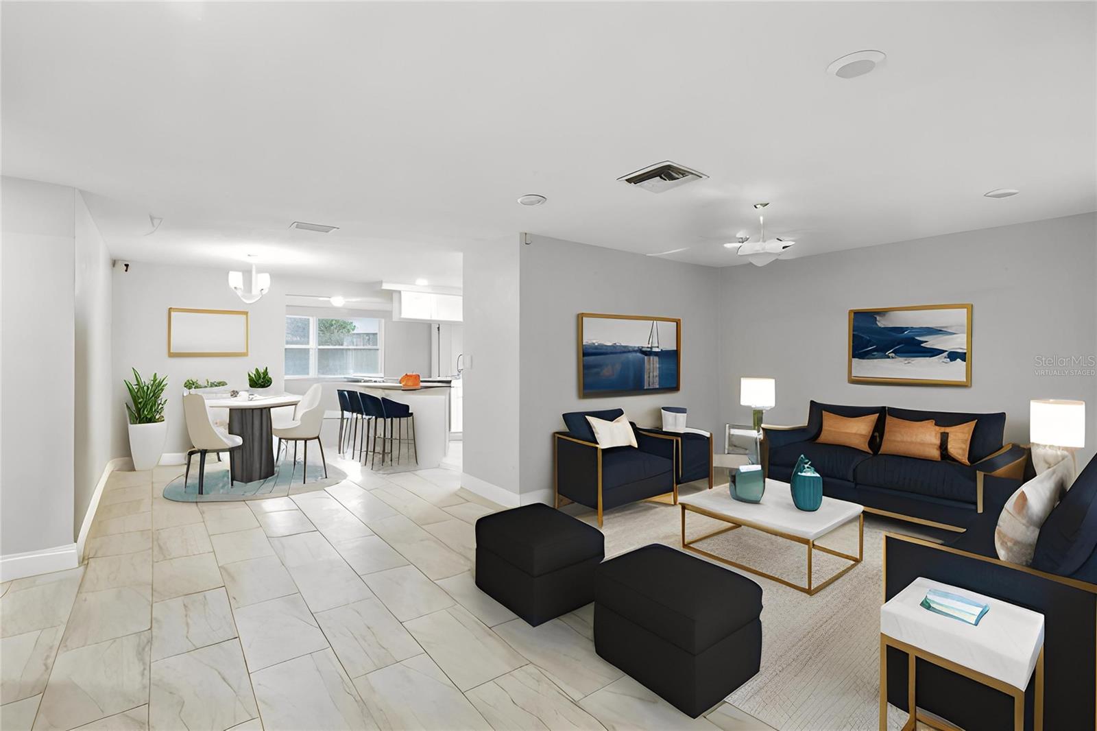 Virtually Staged Living Room