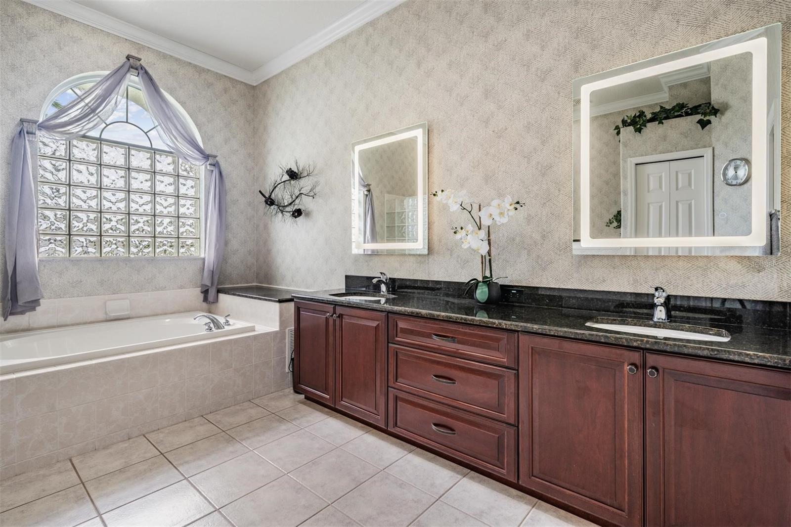 Larger than normal master bathroom is a treat